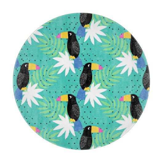 Planche À Découper Toucans sur Teal (Devant)