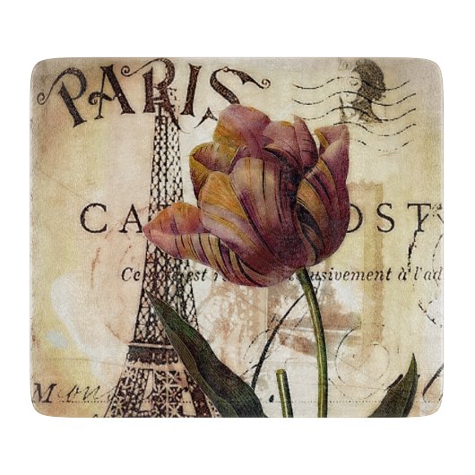 Planche À Découper Tour Eiffel et tulip (Devant)