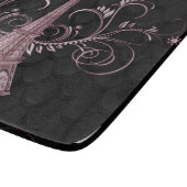 Planche À Découper Tour Eiffel Flore Rose (Coin)