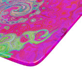 Planche À Découper Tourbillon Abstrait Bleu Sarcelle et Rouge (Coin)