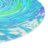 Planche À Découper Tourbillon abstrait rétro aqua et vert citron (Coin)