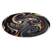 Planche À Découper Tourbillon Marbré Violet Or Bleu Abstrait (Coin)