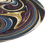 Planche À Découper Tourbillon Marbré Violet Or Bleu Abstrait (Coin)