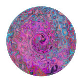 Planche À Découper Tourbillon Rétro Abstrait Violet, Bleu et Rouge (Devant)