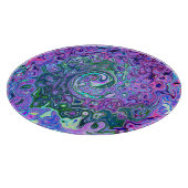 Planche À Découper Tourbillon Vert et Violet Abstrait Rétro Groovy (Coin)