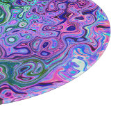Planche À Découper Tourbillon Vert et Violet Abstrait Rétro Groovy (Coin)