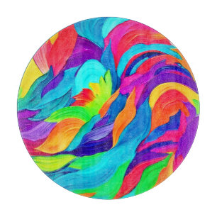 Planche À Découper Tourbillons de arc-en-ciel vibrant Art Abstrait