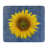Planche À Découper Tournesol bleu Denim Look Harvest Cutest Board (Devant)