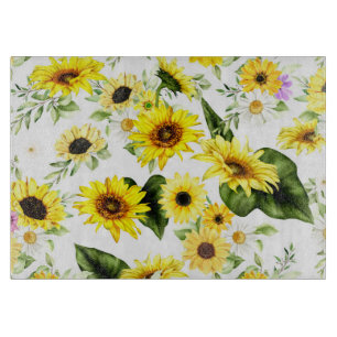 Planche À Découper Tournesol d'aquarelle 7