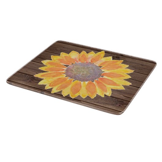 Planche À Découper Tournesol en bois (Coin)