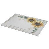 Planche À Découper Tournesol Eucalyptus Floral Or géométrique (Coin)