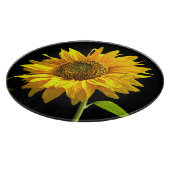 Planche À Découper Tournesol lumineux sur l'arrière - plan noir (Coin)