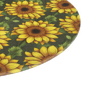 Planche À Découper Tournesol orange jaune avec vert et Brown (Coin)