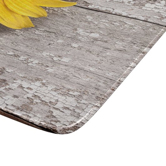 Planche À Découper Tournesol sur une table en bois (Coin)