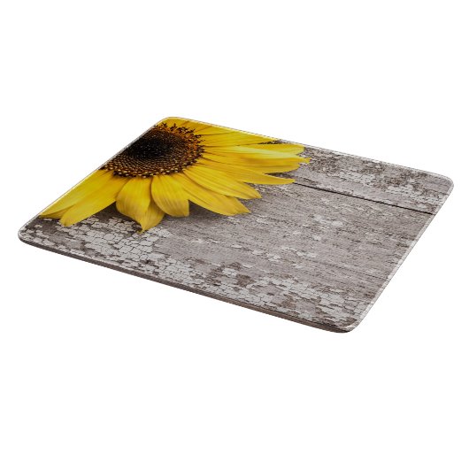 Planche À Découper Tournesol sur une table en bois (Coin)