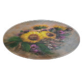Planche À Découper Tournesols 12" Rond (Coin)
