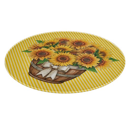 Planche À Découper Tournesols En Jaune (Coin)