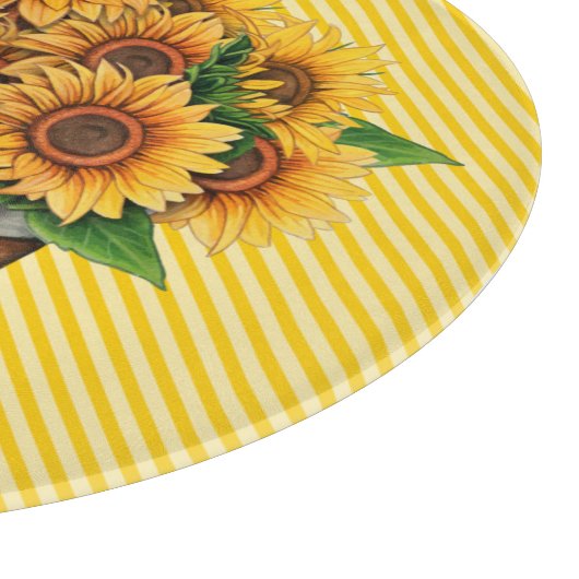 Planche À Découper Tournesols En Jaune (Coin)