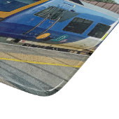 Planche À Découper Train bleu et jaune (Coin)