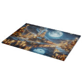 Planche À Découper Train de Noël sous la lumière de la lune (Coin)