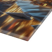 Planche À Découper Train de Noël sous la lumière de la lune (Coin)