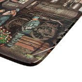 Planche À Découper Train Yard Flower Garden par Stevan Dohanos (Coin)