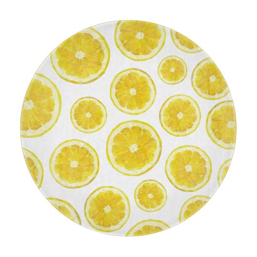 Planche À Découper Tranche de citron moderne jaune fruit frais (Devant)