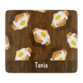 Planche À Découper tranche de pain avec motif d'oeuf (Devant)