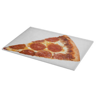 Planche À Découper Tranche de pizza pepperoni classique de SlipperyJo