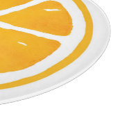Planche À Découper Tranche d'orange à l'aquarelle (Coin)