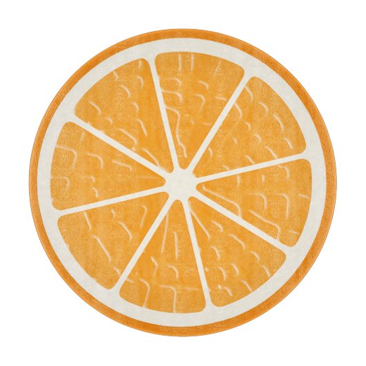Planche À Découper Tranchée de fruits stylisés à l'orange (Devant)