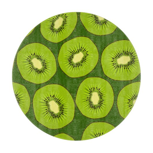 Planche À Découper Tranches de fruits Kiwi : vert foncé. (Devant)