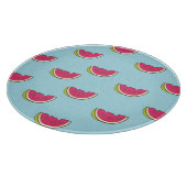 Planche À Découper Tranches de pastèque sur le motif turquoise (Coin)