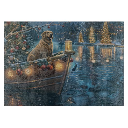 Planche À Découper Traversée festive de Noël au Labrador (Devant)