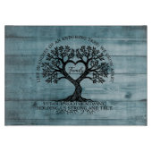 Planche À Découper Tree of Life Family Glass Cutting Board on Blue (Devant)