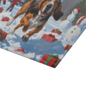 Planche À Découper Treeing Walker Coonhound enneigé avec un chapeau d (Coin)