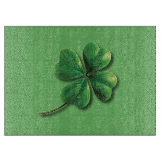 Planche À Découper Trèfle irlandais vert moderne (Devant)
