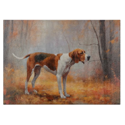 Planche À Découper Trekking Walker Coonhound à l'automne Feuilles aut (Devant)