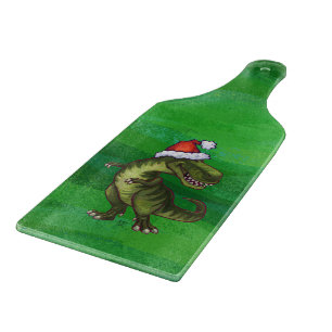 Planche À Découper TRex à Santa Hat sur Green