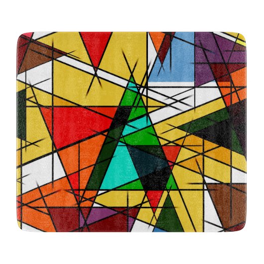 Planche À Découper Triangle Coloré Géométrique Moderne (Devant)