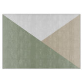 Planche À Découper Triangles de blocs de couleur modernes Vert sauge  (Devant)
