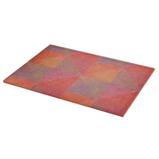 Planche À Découper Triangles Géométriques Aquarelle Orange Rose Rouge (Coin)