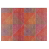 Planche À Découper Triangles Géométriques Aquarelle Orange Rose Rouge (Devant)