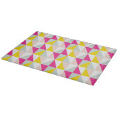Planche À Découper Triangles géométriques rose et motif de jaune (Coin)