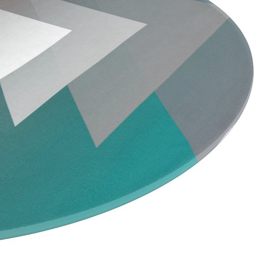 Planche À Découper Triangles gris turquoise sur bordeaux (Coin)