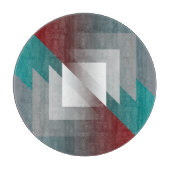 Planche À Découper Triangles gris turquoise sur bordeaux (Devant)