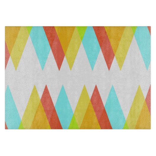 Planche À Découper Triangles jaunes, rouges et bleus cadets (Devant)