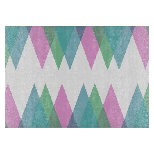 Planche À Découper Triangles rose et vert (Devant)