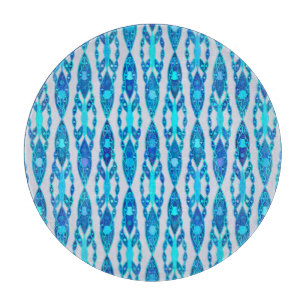 Planche À Découper Tribal Batik - Sapphire Blue et Silver Grey