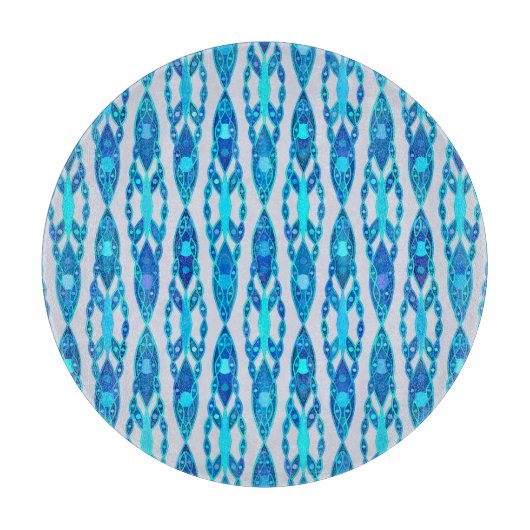 Planche À Découper Tribal Batik - Sapphire Blue et Silver Grey (Devant)